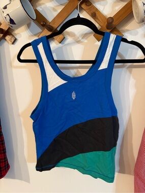 FP Movement by Free People Blue Black Teal Colorblock Tank